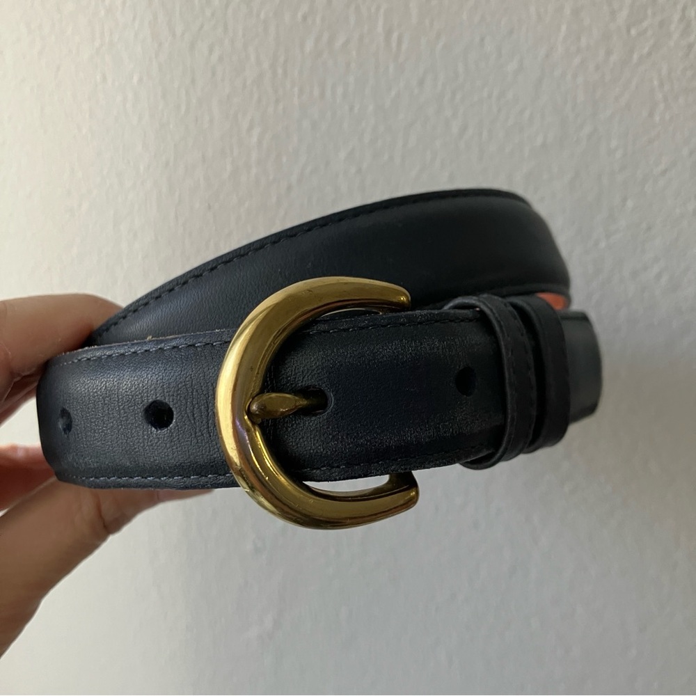Vintage Coach belt navy small